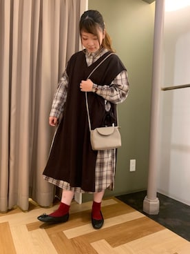 「minia（ミニア）のアイテム」を使った、モモPさん（レディース・154cm）の秋コーディネート