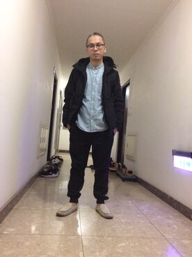 「roots（ルーツ）のアイテム」を使った、Pesong Shenさん（メンズ・162cm）の冬コーディネート