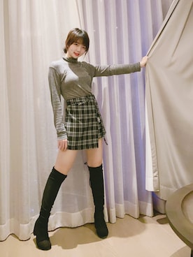 「日系极简」｜「アイテム（ブーツ）」を使った、飛鳥さん（レディース・157cm）の冬コーディネート