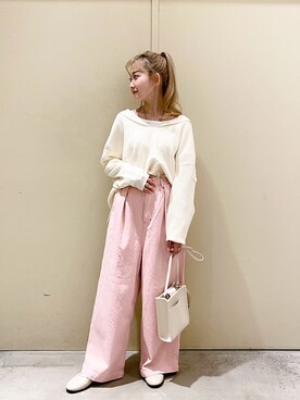 「niko and...（ニコアンド）のスムース編みセーラーカラープルオーバー（ニット/セーター）」を使った、すなぎもさん（レディース・153cm）の冬コーディネート