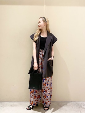 「ニコアンド」｜「アイテム（その他アウター）」を使った、すなぎもさん（レディース・153cm）の春コーディネート