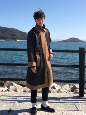 「STUDIOUS（ステュディオス）のアイテム（その他アウター）」を使った、takumiさん（メンズ・177cm）の春コーディネート