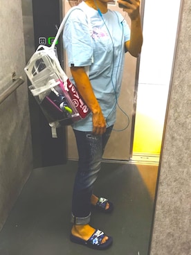 「Levi's（リーバイス）のアイテム（バックパック/リュック）」を使った、Wankoさん（レディース・147cm）の夏コーディネート