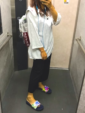 「Levi's（リーバイス）のアイテム（バックパック/リュック）」を使った、Wankoさん（レディース・147cm）の夏コーディネート