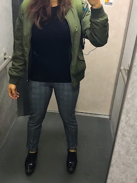 「INGNI（イング）のアイテム（MA-1）」を使った、Wankoさん（レディース・147cm）の秋コーディネート