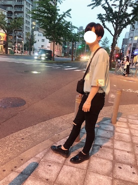 「OPENING CEREMONY（オープニングセレモニー）のアイテム（ショルダーバッグ）」を使った、A10さん（メンズ・174cm）の春コーディネート