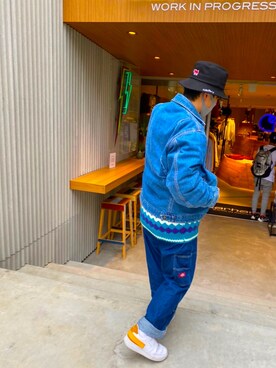 「Carhartt（カーハート）のアイテム（ジャケット/アウター、ブルー系）」を使った、ごんさん（メンズ・165cm）の秋コーディネート