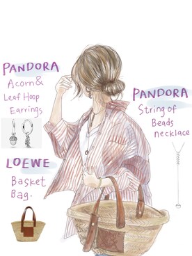 Miss Drowsyさんの「Loewe - Small Raffia Basket Bag - Womens - Tan Multi」を使ったコーディネート