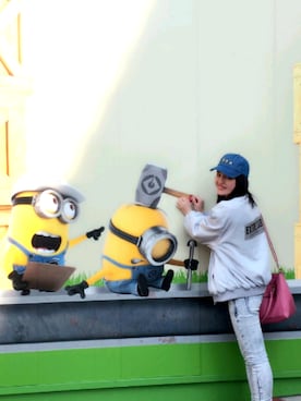 「USJ」｜「アイテム（MA-1）」を使った、M...さん（レディース・162cm）の冬コーディネート