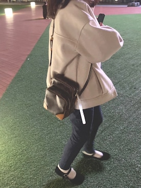 「SVEC（シュベック）のカンフーシューズ kung fu Shoes / ストラップパンプス（バレエシューズ）」を使った、かーばさん（レディース・156cm）の冬コーディネート