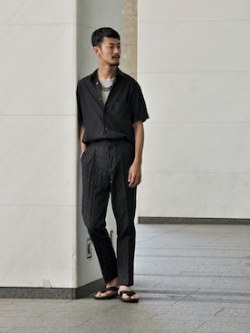 「EDIFICE LA BOUCLE（エディフィスラブークル）のアイテム」を使った、EDIFICE/BY DAICHIさん（メンズ・178cm）の夏コーディネート