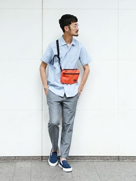 「SLACK FOOTWEAR（スラックフットウェア）のアイテム」を使った、EDIFICE/BY DAICHIさん（メンズ・178cm）の夏コーディネート