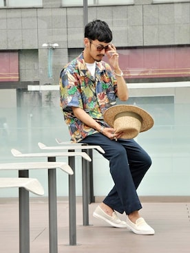 「EDIFICE LA BOUCLE（エディフィスラブークル）のアイテム」を使った、EDIFICE/BY DAICHIさん（メンズ・178cm）の夏コーディネート