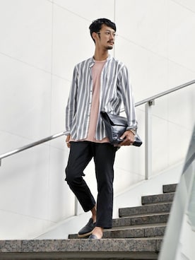 「アイテム（クラッチバッグ）」を使った、EDIFICE/BY DAICHIさん（メンズ・178cm）の夏コーディネート