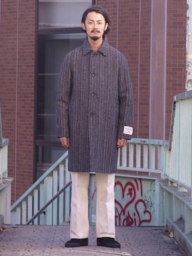 Harris Tweed ハリスツイード ステンカラーコート XL相当 大きい HARRIS TWEED BALMACAAN COAT｜ビームス プラス 丸の内｜BEAMS