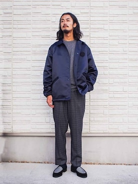 「カシミヤ」｜「アイテム（ジャケット/アウター）」を使った、EDIFICE/BY DAICHIさん（メンズ・178cm）の冬コーディネート