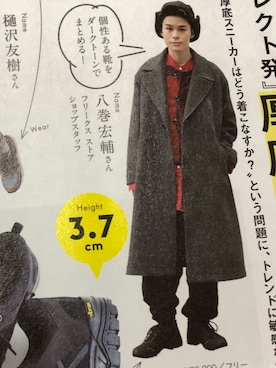 「ロングシャツ」｜「アイテム（ステンカラーコート）」を使った、ymk__fkさん（メンズ・175cm）の秋コーディネート