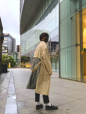 「ZOZO（ゾゾ）のスリムテーパードデニムパンツ（パターンオーダー）／ブラック［MEN］（デニムパンツ）」を使った、Hirotoさん（メンズ・177cm）の秋コーディネート