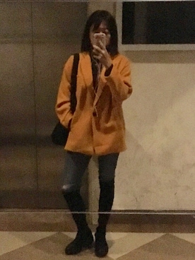 「アイテム（バングル/リストバンド）」を使った、手机顽症さん（レディース・167cm・20代）の秋コーディネート