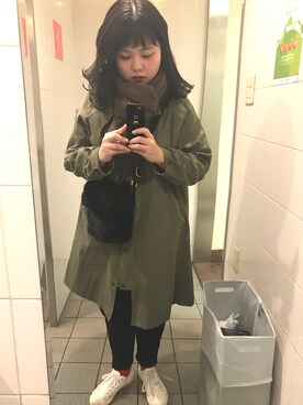 「KBF（ケイビーエフ）のアイテム（モッズコート）」を使った、maimaiさん（レディース・161cm）の冬コーディネート