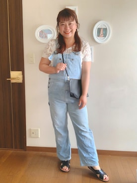 「ぽっちゃりコーデ」｜「アイテム（オールインワン・サロペット）」を使った、ayako.0703さん（レディース・168cm）の夏コーディネート