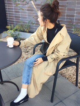 「Another Edition（アナザーエディション）のアイテム（その他アウター）」を使った、yanさん（レディース・160cm）の春コーディネート
