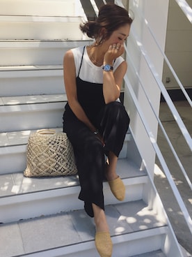 「ZARA（ザラ）のアイテム（オールインワン・サロペット）」を使った、yanさん（レディース・160cm）の夏コーディネート