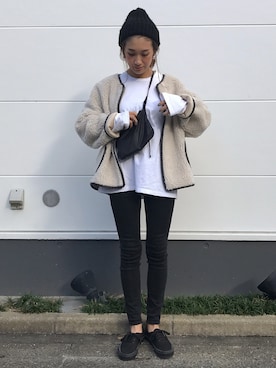 「TODAYFUL（トゥデイフル）のアイテム（ブルゾン）」を使った、yanさん（レディース・160cm）の秋コーディネート