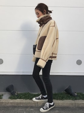 ミリタリージャケットを使った モコモコアウター の人気ファッションコーディネート Wear