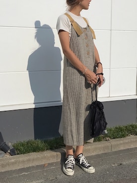 「RED CHOP WORKS（レッドチョップワークス）のアイテム（ワンピース/ドレス）」を使った、yanさん（レディース・160cm）の秋コーディネート