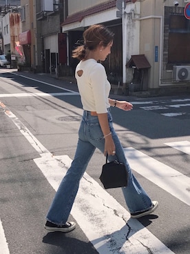 「BEAUTY&YOUTH UNITED ARROWS（ビューティーアンドユースユナイテッドアローズ）のBY フェイクレザースクエアミニボストン -2WAY- ◆（ボストンバッグ）」を使った、yanさん（レディース・160cm）の秋コーディネート