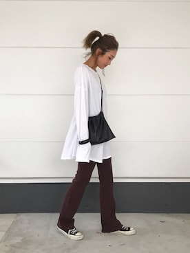 「RED CHOP WORKS（レッドチョップワークス）のアイテム（パンツ）」を使った、yanさん（レディース・160cm）の秋コーディネート