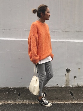「RED CHOP WORKS（レッドチョップワークス）のアイテム（パンツ）」を使った、yanさん（レディース・160cm）の秋コーディネート