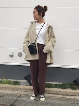 「UNIQLO（ユニクロ）のアイテム（その他アウター）」を使った、yanさん（レディース・160cm）の冬コーディネート