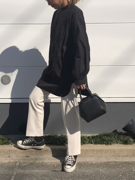 「BEAUTY&YOUTH UNITED ARROWS（ビューティーアンドユースユナイテッドアローズ）のBY フェイクレザースクエアミニボストン -2WAY- ◆（ボストンバッグ）」を使った、yanさん（レディース・160cm）の冬コーディネート