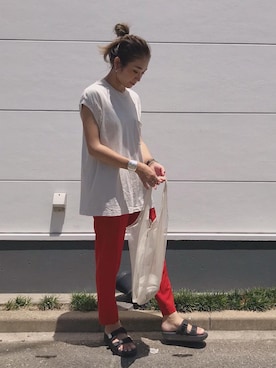 「suicoke（スイコック）のアイテム」を使った、yanさん（レディース・160cm）の夏コーディネート