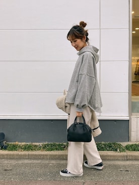 「Ungrid（アングリッド）のアイテム（ムートンコート）」を使った、yanさん（レディース・160cm）の冬コーディネート