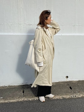 「TODAYFUL（トゥデイフル）のアイテム（トレンチコート）」を使った、yanさん（レディース・160cm）の冬コーディネート
