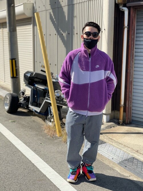 トリオで NIKE ボアジャケット 紫の通販 by ニワパク｜ナイキなら