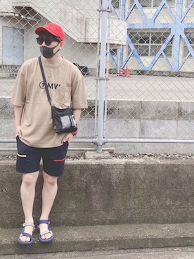 「PUNYUS（プニュズ）のアイテム（帽子）」を使った、LAVIさん（メンズ・173cm）の夏コーディネート