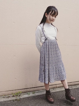 「DIABLE（ディアブル）のアイテム（ブーツ）」を使った、ハル☆さん（キッズ・155cm）の春コーディネート