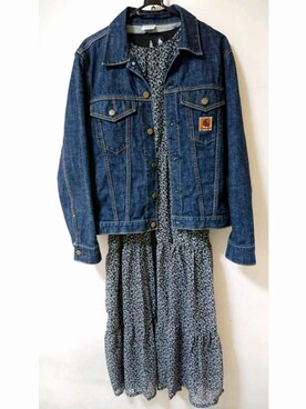 「carhartt」｜「アイテム（ワンピース/ドレス）」を使った、みぃこさん（レディース・164cm）の春コーディネート