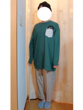 「にゃー」｜「アイテム（スウェット）」を使った、みぃこさん（レディース・164cm）の春コーディネート