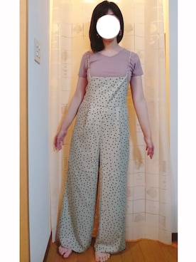 「ラベンダー」｜「アイテム（オールインワン・サロペット）」を使った、みぃこさん（レディース・164cm）の春コーディネート