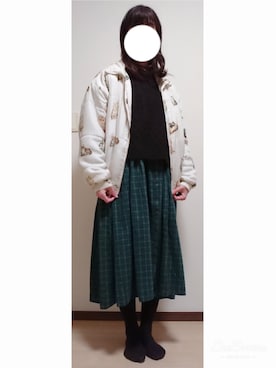 「ネコ」｜「アイテム（ブルゾン）」を使った、みぃこさん（レディース・164cm）の冬コーディネート