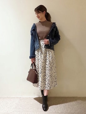 「Te chichi（テチチ）のアイテム（デニムジャケット）」を使った、Miyuu Arimaさん（レディース・164cm）の秋コーディネート