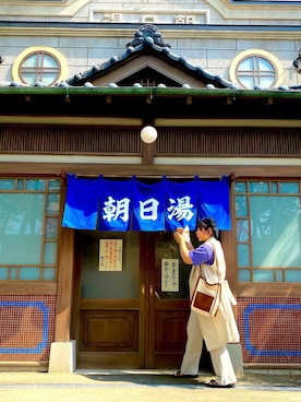 「アイテム（ハンチング/ベレー帽、ゴールド系）」を使った、なーたぐさん（レディース・159cm）の夏コーディネート