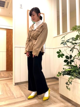 「黄色パンプス」｜tokorozawaさん（レディース・163cm）の春コーディネート