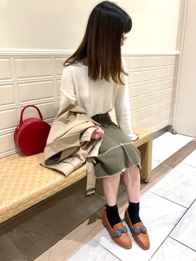 「ORiental TRaffic（オリエンタルトラフィック）のアイテム（ローファー）」を使った、tokorozawaさん（レディース・163cm）の春コーディネート