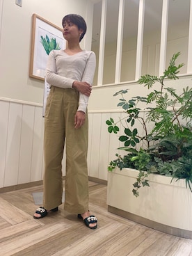 「グリーンサンダル」｜tokorozawaさん（レディース・163cm）の春コーディネート